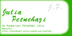 julia petnehazi business card